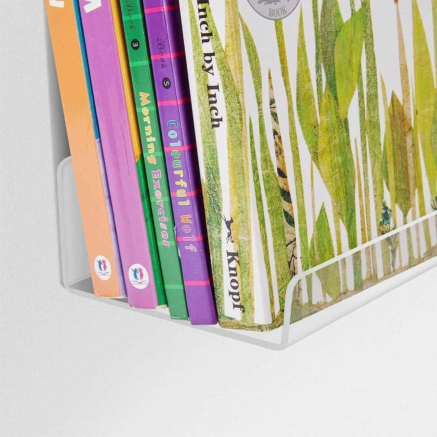 HQ Premium Acrylic Floating Shelves Wall Mounted Bookshelf Spice Storage display rack for Home Office Living room Kitchen