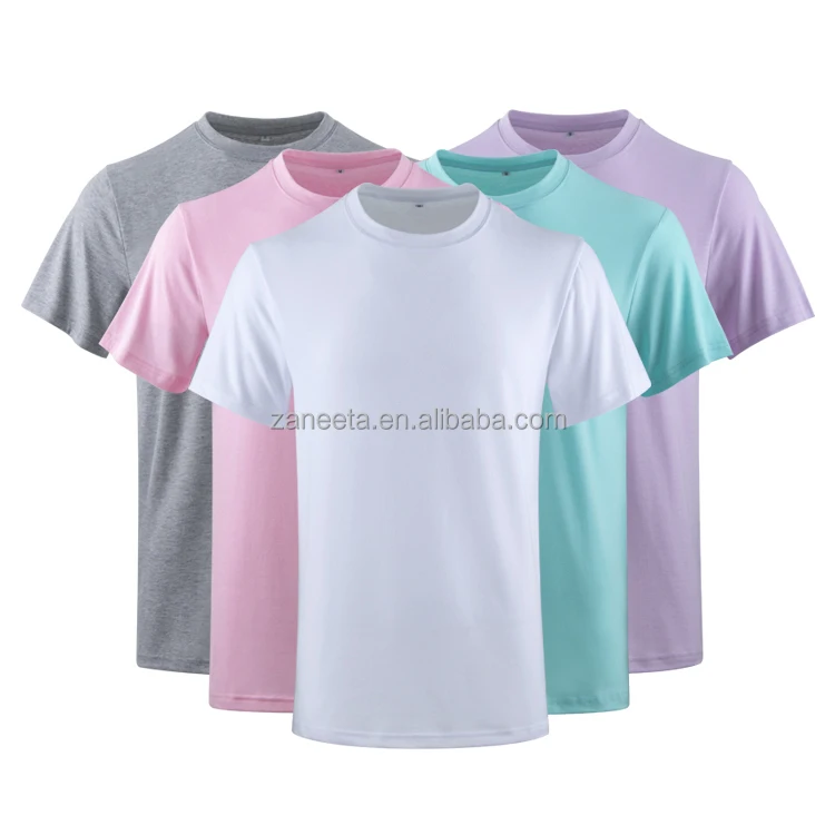 Sublimation Printing Blank 100% Polyester O-Neck Gray Polyester Plus Size Men Polyester T-shirt Blank