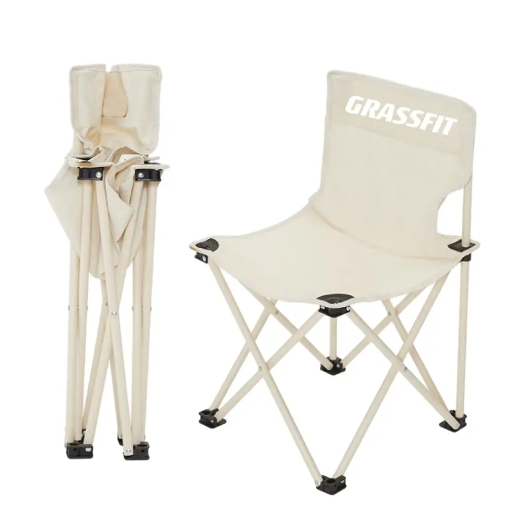 Custom Logo Outdoor Camping Furniture Portable Oxford Fiber Aluminum Folding Chair Picnic Fishing Foldable Chairs with Backrest