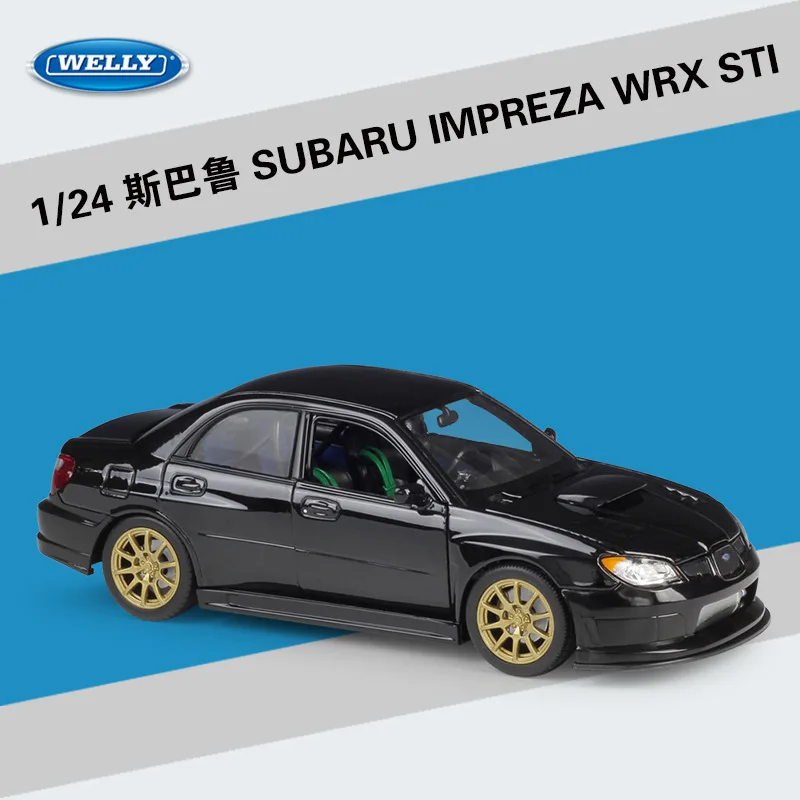 WELLY 1:24 IMPREZA WRX STI Sports Car Diecast Alloy Car Model High Simulation Model Collection Toys Gifts For Kids