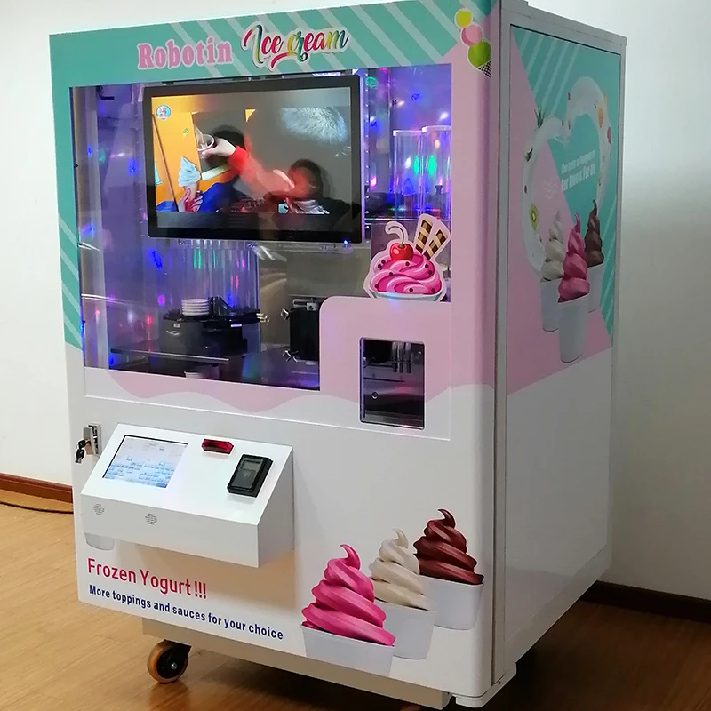 Chinese Factory Price Robot Making Frozen Yogurt Vending ice cream Machine HM766C
