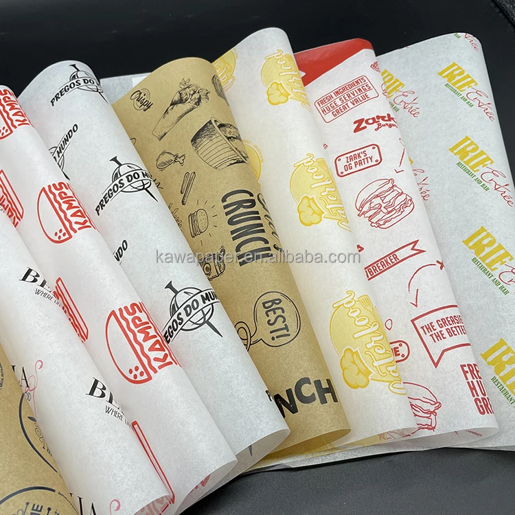custom wax paper greaseproof paper cookies package for sandwich  burger wrapping food package