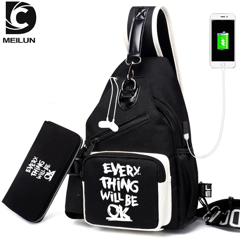 
DC.meilun Multifunction luminous Crossbody Men Bags Style Shoulder Bag Men Sling Single Chest Bag Outdoor 