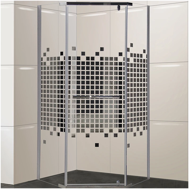 Stand up Inside Moving Shower Door Kit Square Sliding Door Bathroom Glass Rectangle ABS Aluminium Contemporary 6mm 3 Years BAIQI
