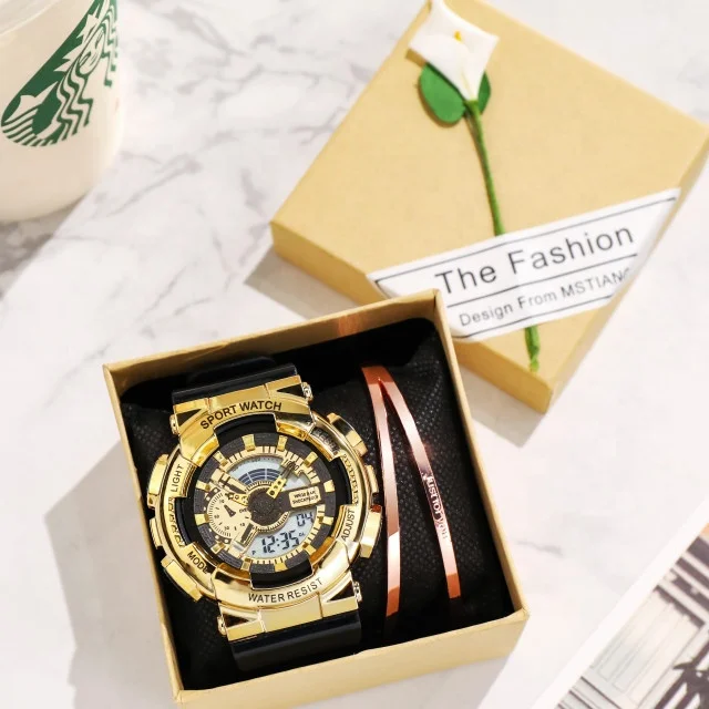 Raymons KD-903 wholesale GOLD PLATE cold light digital shock watch led sports wrist watches multifunction big watches