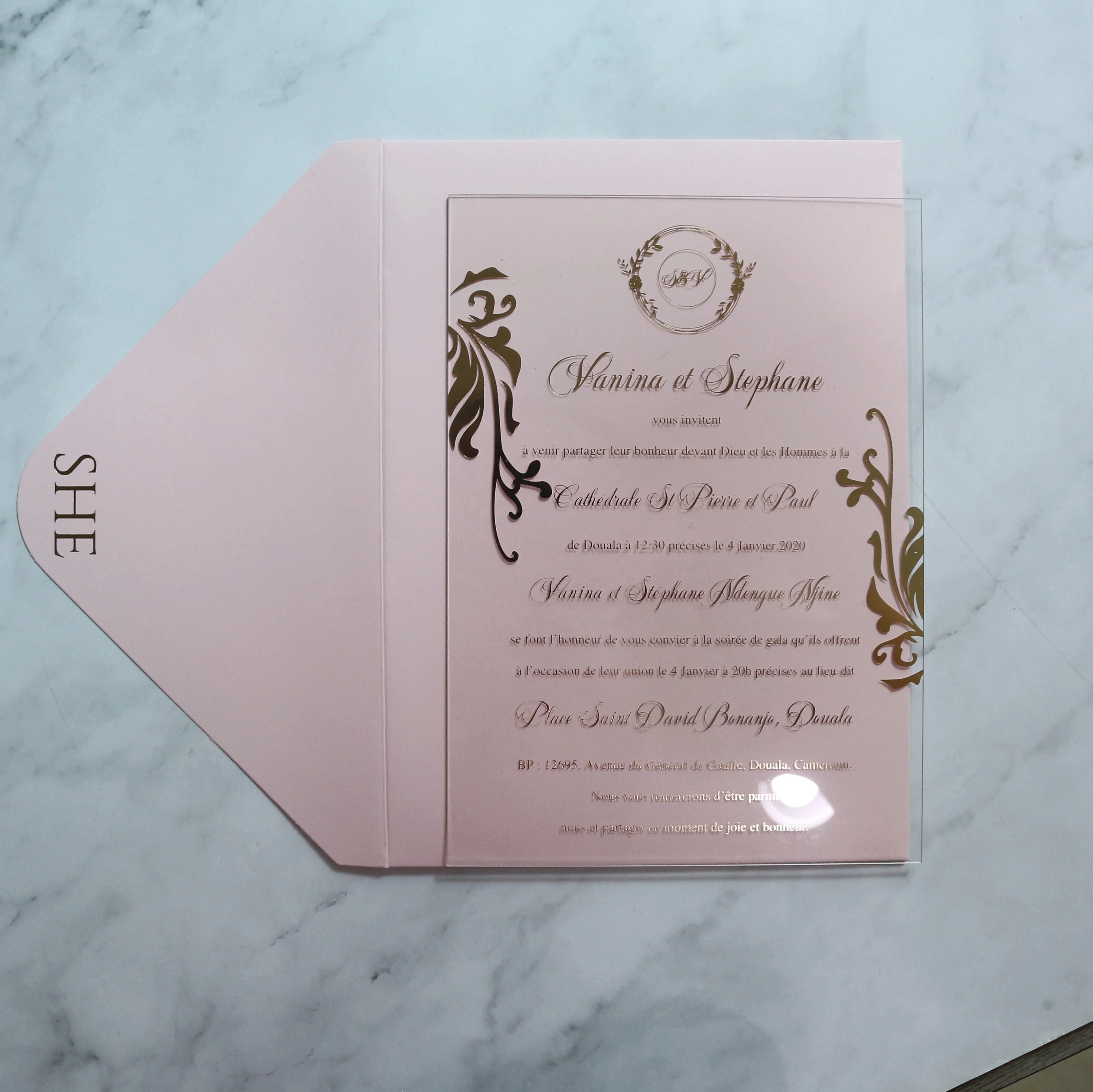 Cheap Price Hollow flower  Marriage Invitation Card with Pocket Envelope custom acrylic birthday invitation cards menu cards