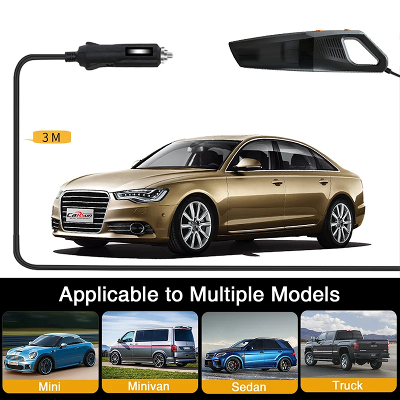 CARSUN Portable Cordless Handheld Aspiradora 7000PA Strong Suction 120W High Power Wet & Dry Use Vacuum Cleaner for Car