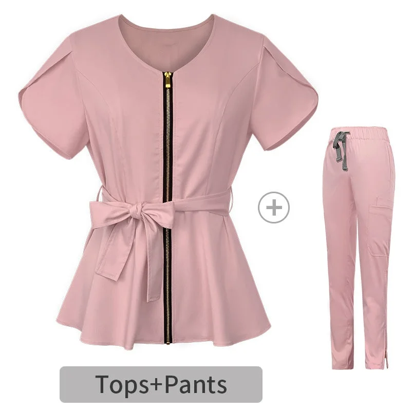 Wholesale Top Quality Rayon Spandex Polyester Doctor Nurse Medical Uniform Women Scrub Set Pet Shop Stylish Scrubs Uniforms