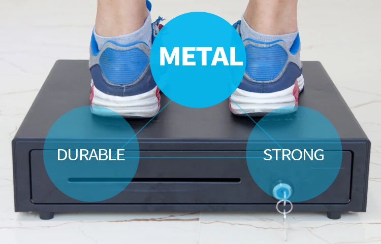 Check-out Counter 5 Bill 8 Coin Slot Key Lock Metal Money Drawer Cash Box Drawer For POS System