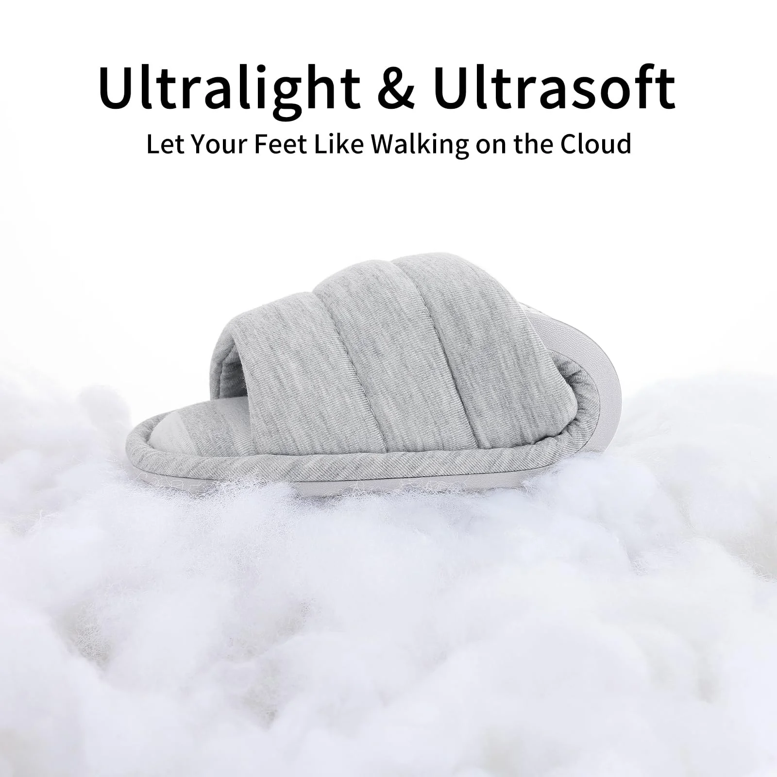 Open Toe House Slippers for Women Men Soft Cotton Indoor Shoes Memory Foam Slip On bedroom Slippers