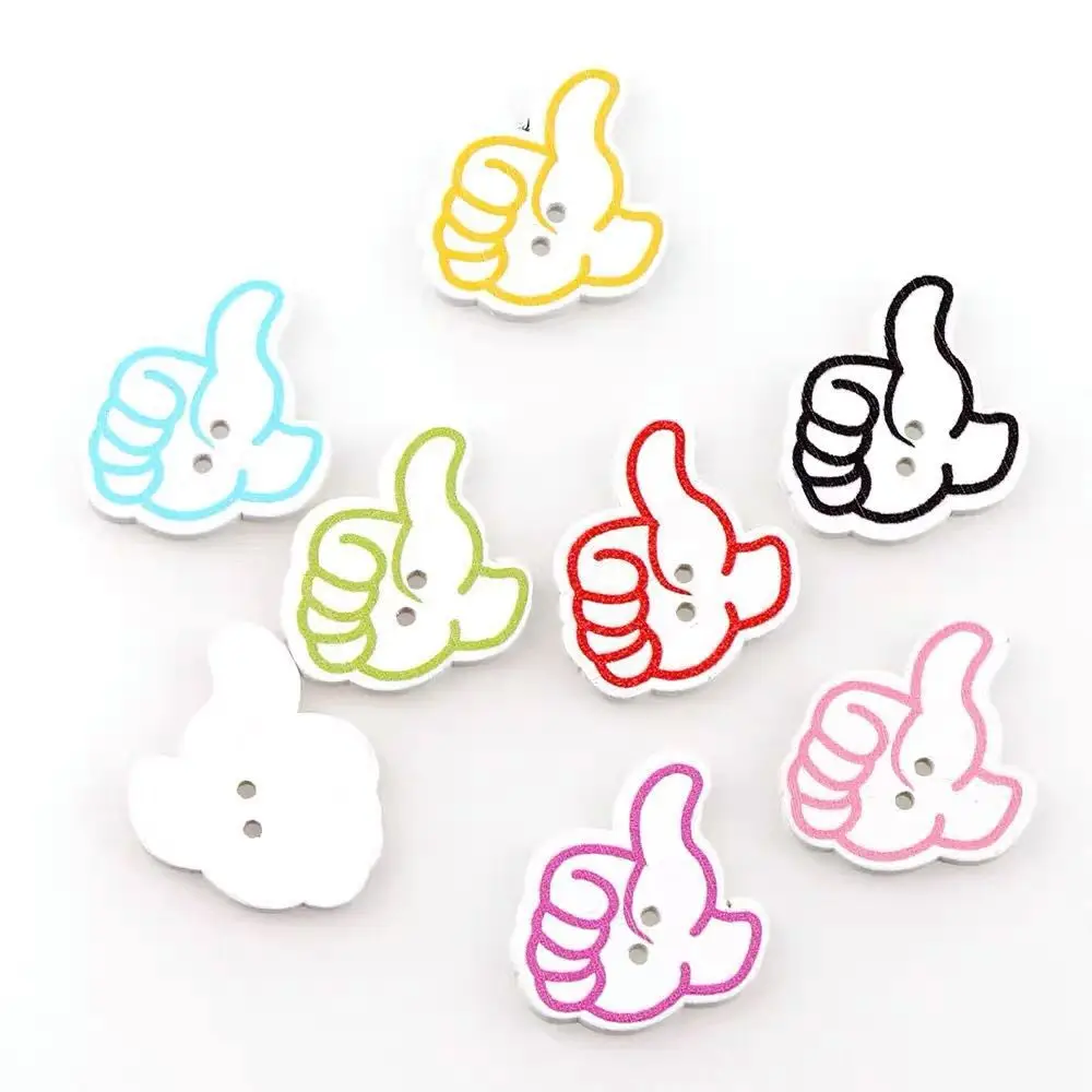 В Корейском стиле с двумя отверстиями в форме жеста для детского сада рукоделия деревянная кнопка