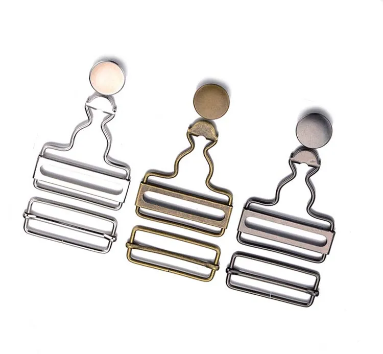 Popular jeans button denim fastener overall hanging adjustable strap slide wire brass suspender buckle for jeans denim
