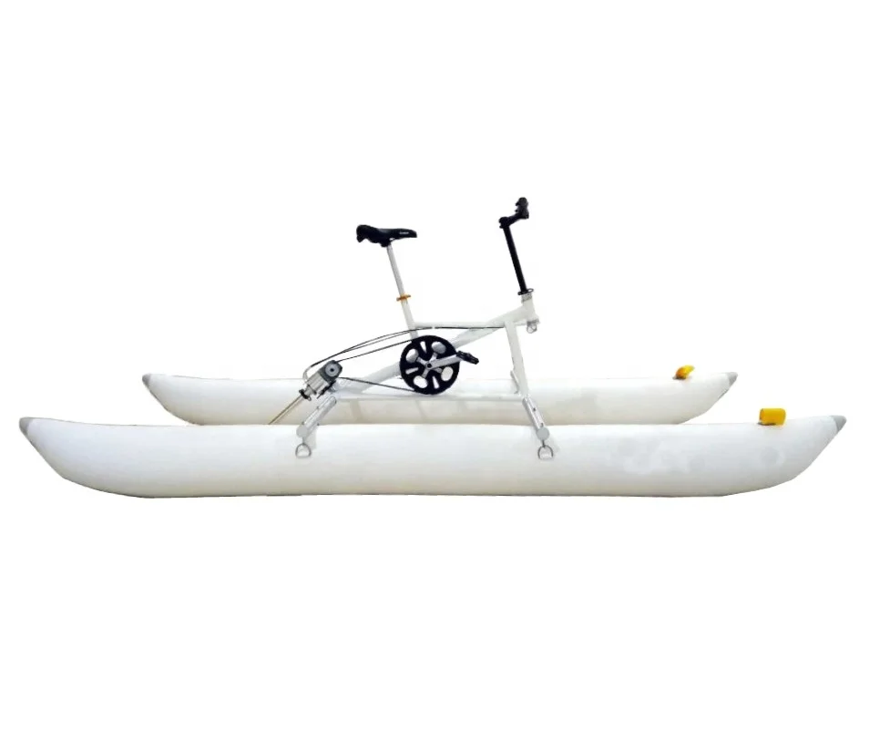 Custom Inflatable Water Pedal Bike Boat Water Sports Equipment Inflatable Floating Pedal Bicycle sea cycle water bike for Sale