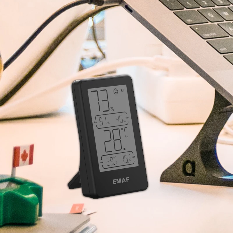 EMAF LCD Thermo Hygrometer Digital Kitchen Baby Bath Thermometer Temperature & Humidity Meter Households Thermometers Gauges