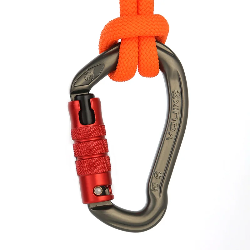 XINDA 25kN CE UIAA certified large opening 7075 aluminum auto lock twist carabiner for climbing working at height