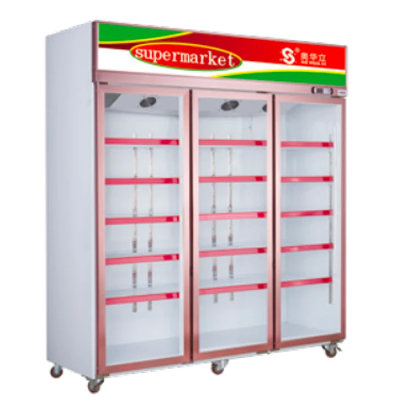 Вертикально-дисплей для напитков холодильник Ресторан 3 двери кулер