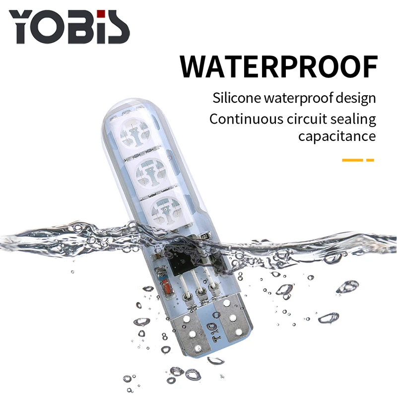  Автомобильная светодиодная лампа Yobis T10 5050 6SMD с дистанционным управлением RGB для салона