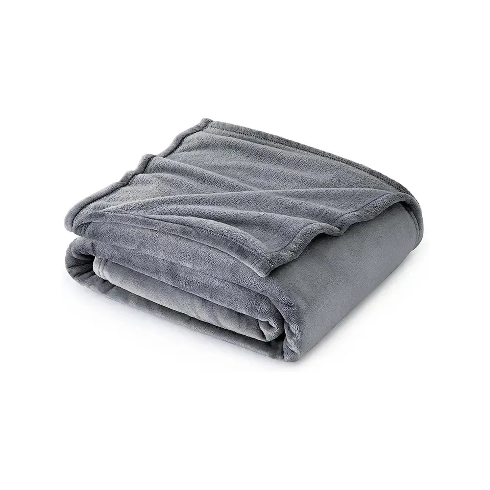 China Hot Sale Microfiber Oversized Custom Solid Super Soft Quality Fleece Throw Thick Weighted Flannel Blankets For Winter