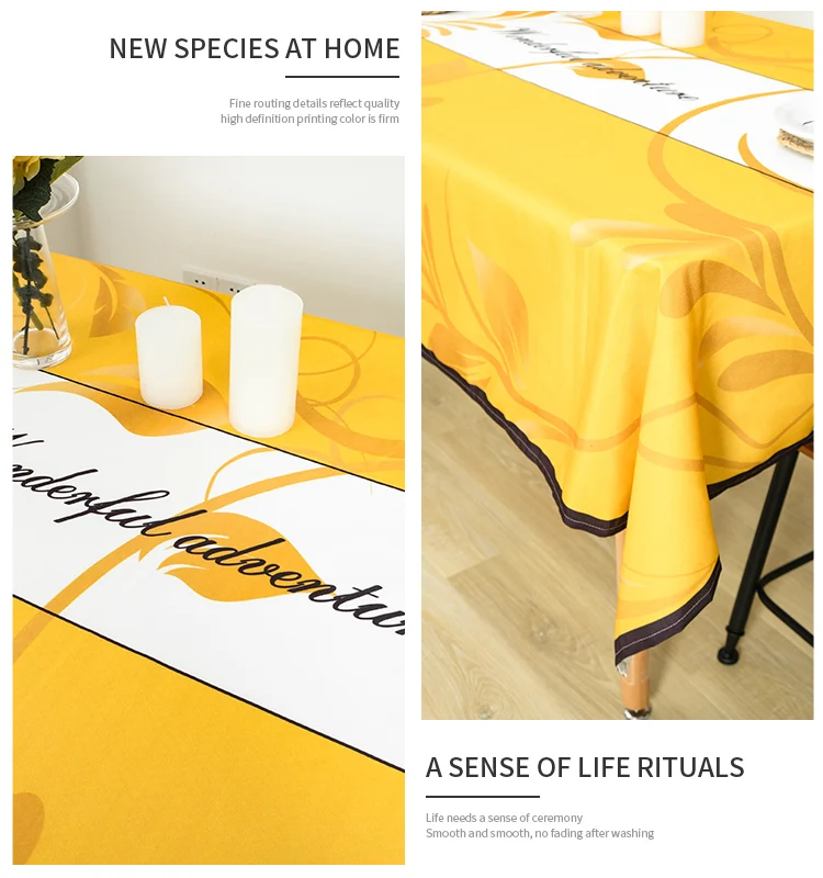 European style light luxury tablecloth waterproof and oil-proof tea table table mat rectangular desk tablecloth