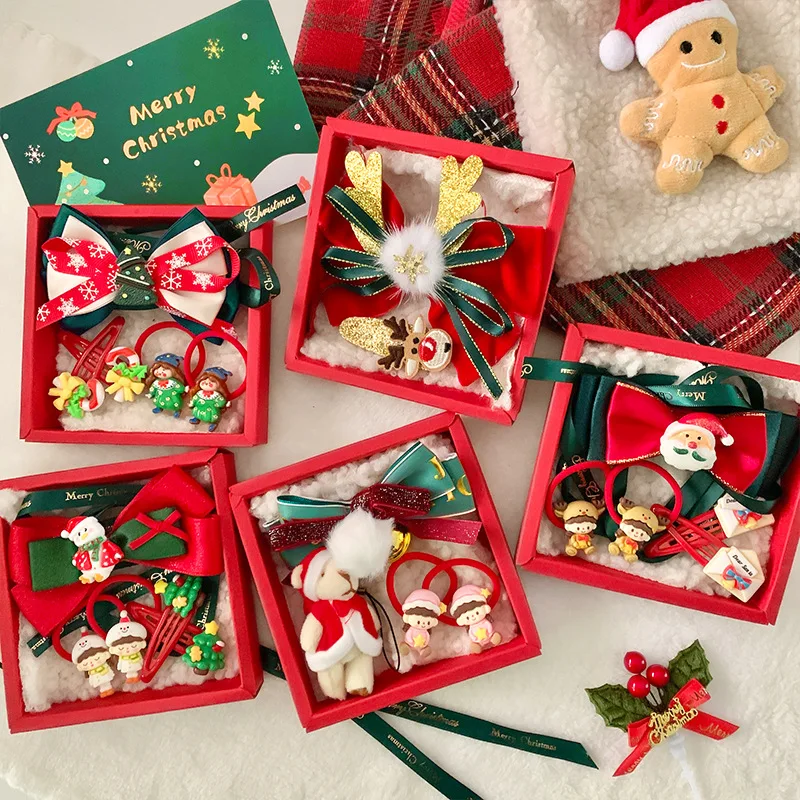 High Quality Christmas Hair Clip Cute Deer Snowman Santa Christmas Hairpin Bangs Clip for Girls