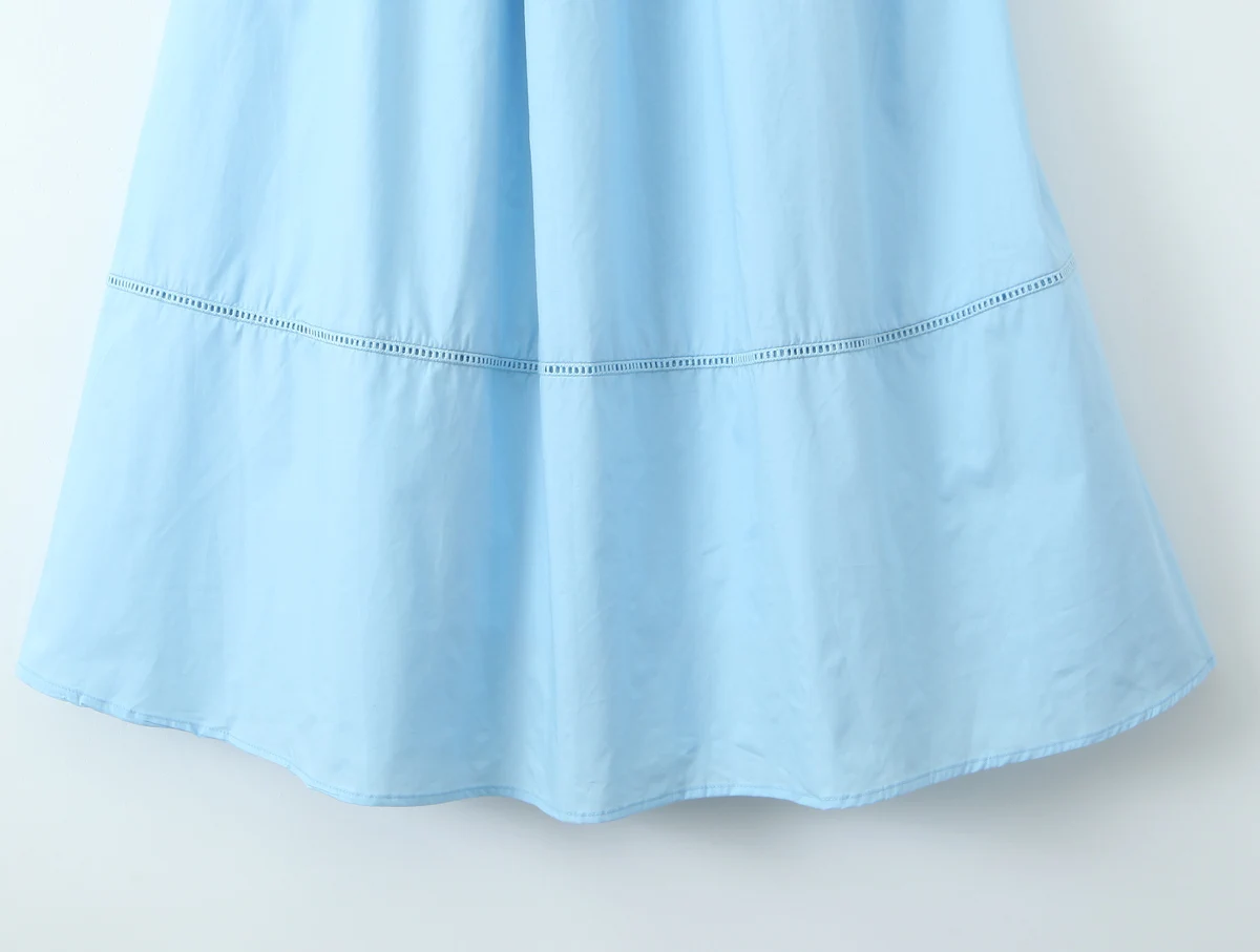 2 colorway spaghetti strap solid color buttons up front lace up casual cotton long slip dress for women