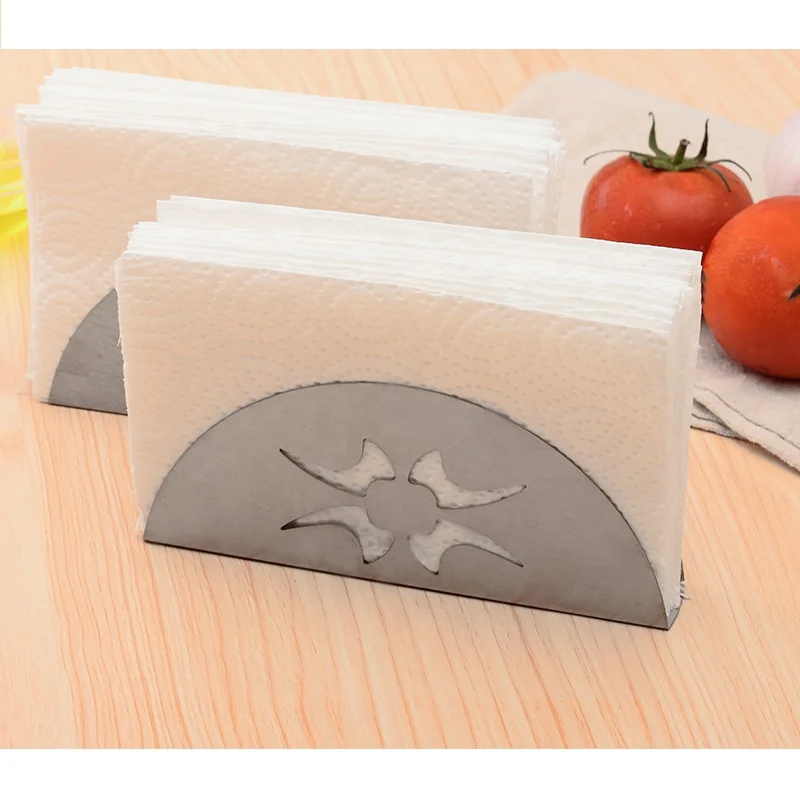 
Stainless Steel Scalloped Napkin Seat Restaurant Tissues Boxes Mental Napkin Holder 