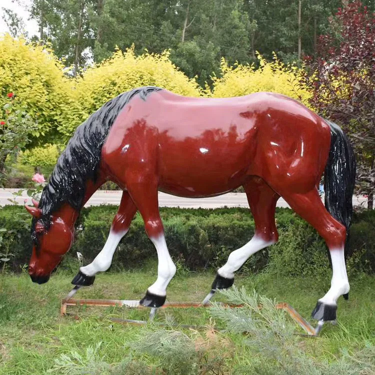 Decoration Outdoor Sculpture Custom Resin horse Animal Statues fiberglass Life Size Horse sculpture Statue