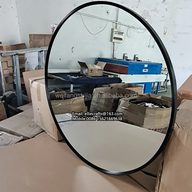 Online hot sale living room bedroom mirror Nordic modern black gold metal round luxury decorative wall mirrors