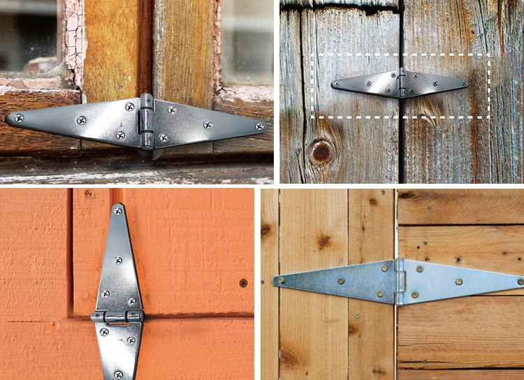 Garden Fence Gate Farm Gate Heavy Duty Steel Strap Hinge Ornamental Gate Hinges With Bushings