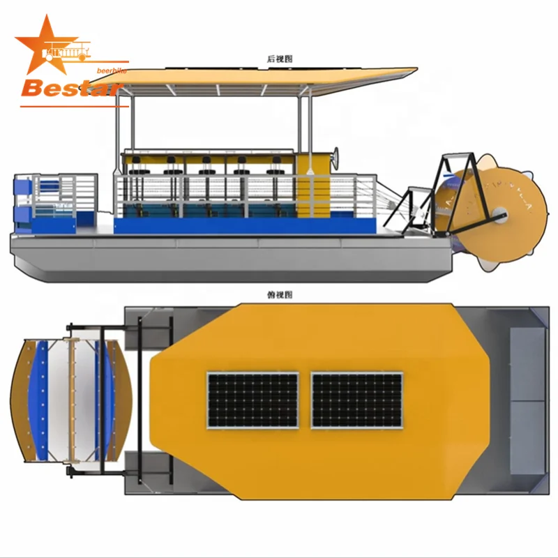  18 Person Aluminum Pontoon Party Boat With pedal