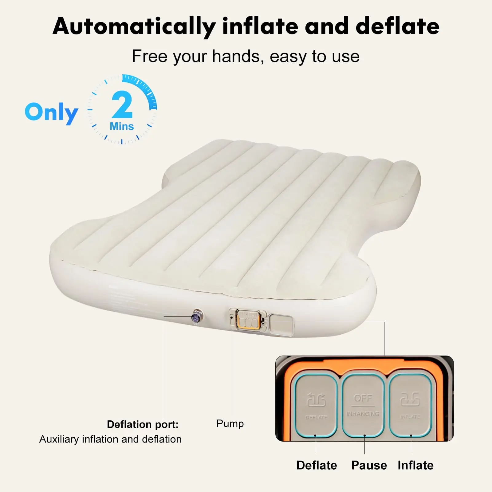 Self-Inflating Portable Camping Mattress Comfort Car Sleeping Mat Camping Mattress for Tesla Model Y 2024 2023 2022 2021