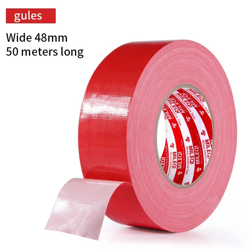
Mileqi high quality 48mm wide brown wear-resistant acid alkali proof strong adhesive custom cloth gaffer duct tape 