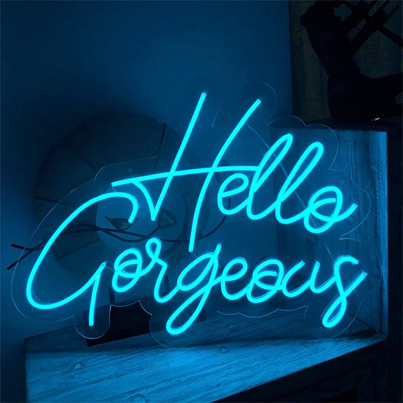 Hand make DIY name Logo Billboard Flex LED Hello Gorgeous Neon Light Acrylic board custom bride to be neon sign