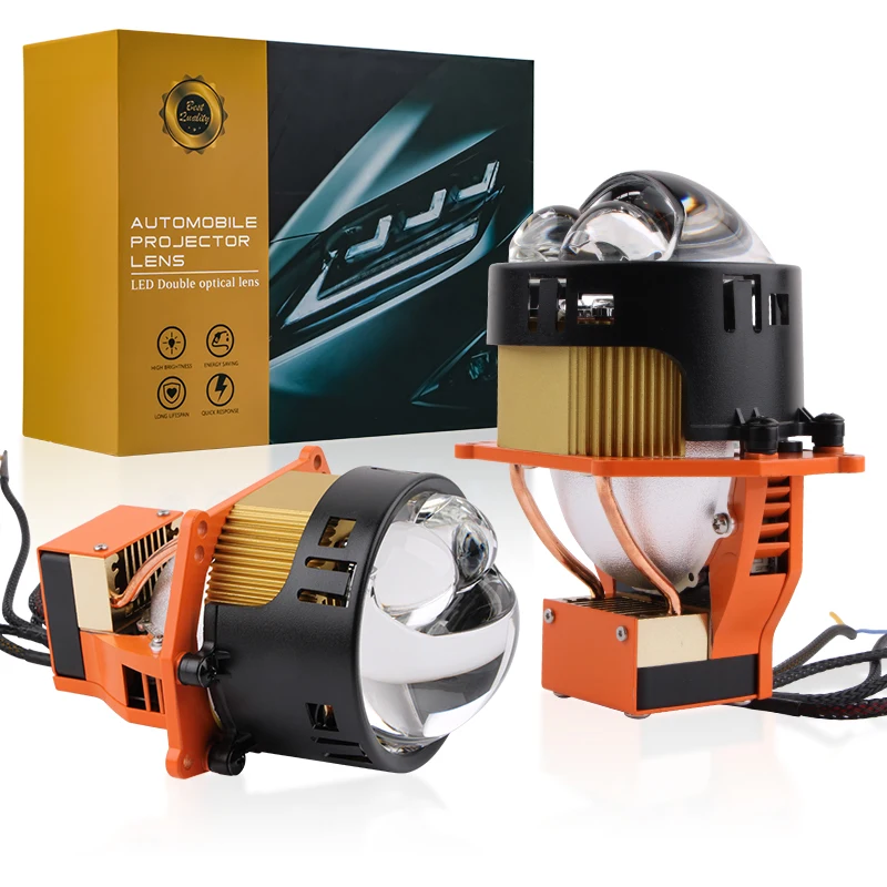 Auto led Headlamps Dual laser projector lens high power 95W 3.0 Headlight lens for car Bi-Led Projectors Bulbs fog lights led