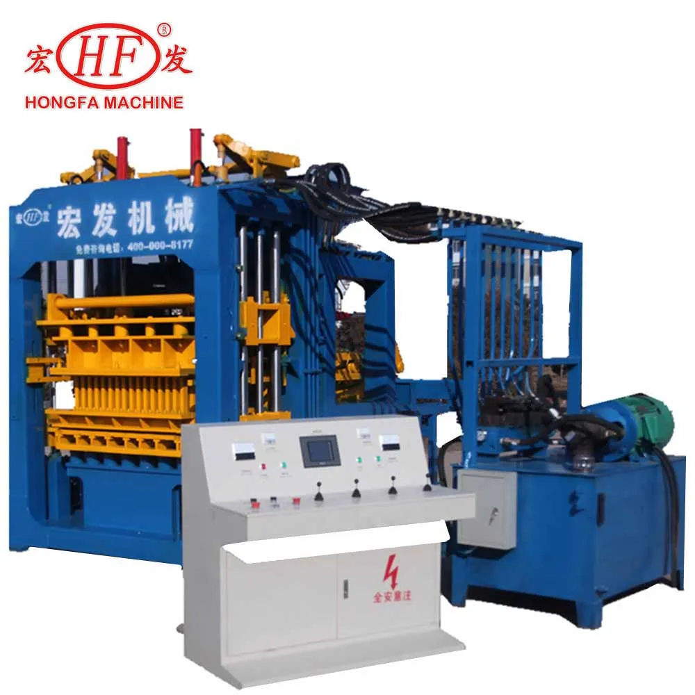 HONGFA concrete block machine QT4-15D fully automatic concrete block molding machine solid hollow color block concrete machine