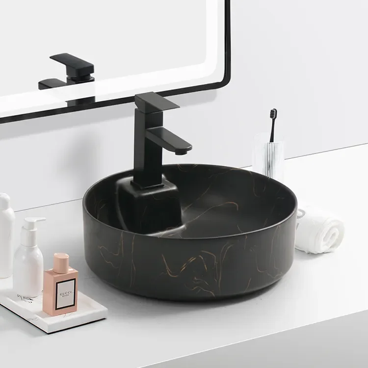 Sink Lavabo Art Marble Hand Wash Basin Countertop Marble Bathroom Waschbecken Ceramic White Modern Rectangle Hotel Drainer 9L