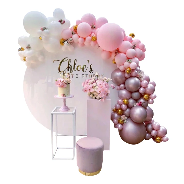 Низкая цена 6 футов круглая пластина фон свадебное украшение стена Алюминиевый сплав Стенд для