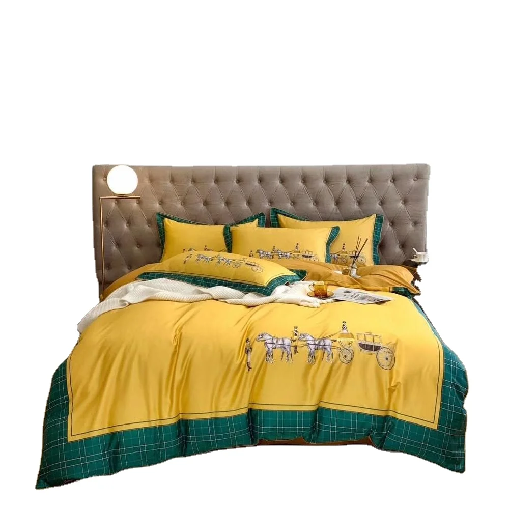 Прямая продажа с фабрики, египетское степлное одеяло с длинным степлением, Комплект постельного белья из чистого хлопка