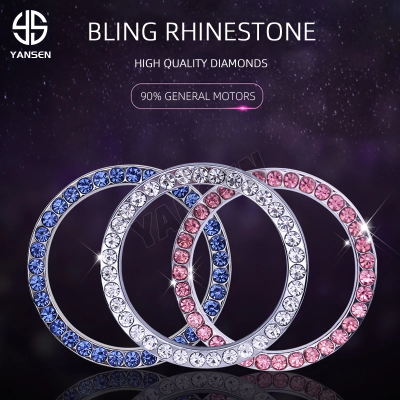 Bling Diamond Engine Start Stop Button Cover Custom Logo Car Accessories Interior Decoration