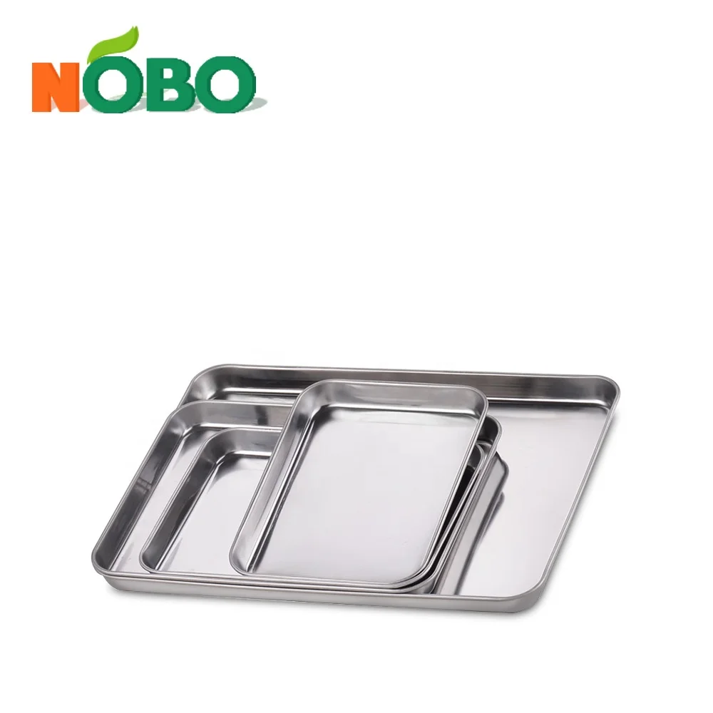 Bulk japanese stainless steel tray custom fruit bbq metal serving trays wholesale for restaurant