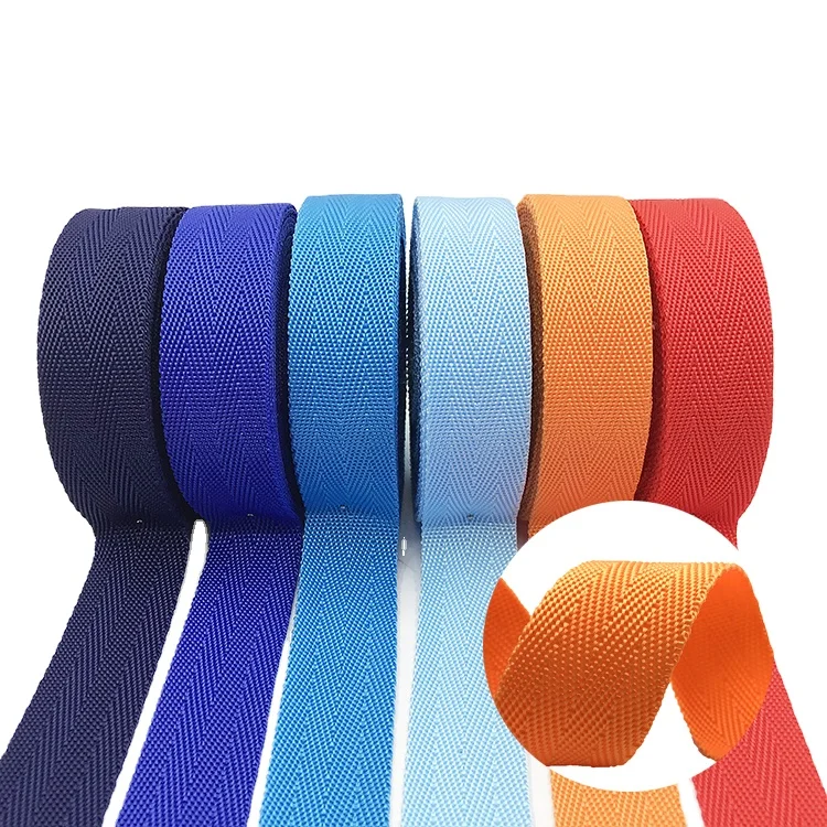 Custom Colorful Herringbone Polypropylene Webbing Strapping 38mm Pp Webbing For Luggage And Bag Webbing Belt