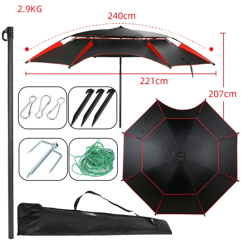 High quality Printed camping Umbrella Fishing Fiberglass Beach Umbrellas Fishing Umbrella