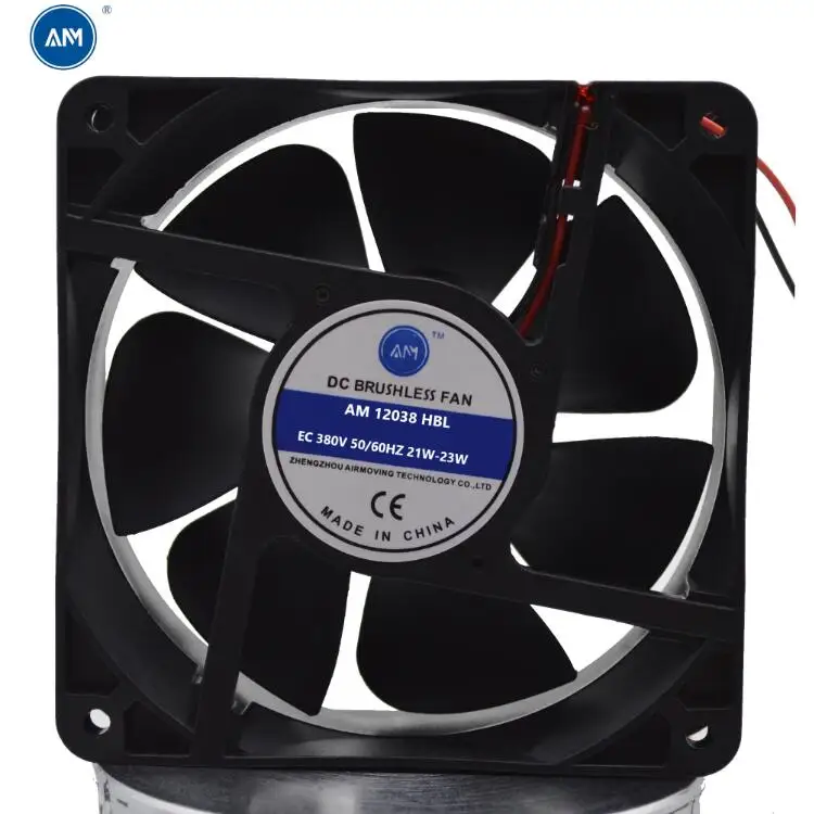 high speed and high air flow AC Fan, high quality 120x120x38mm 110-240v 12038 EC Fan
