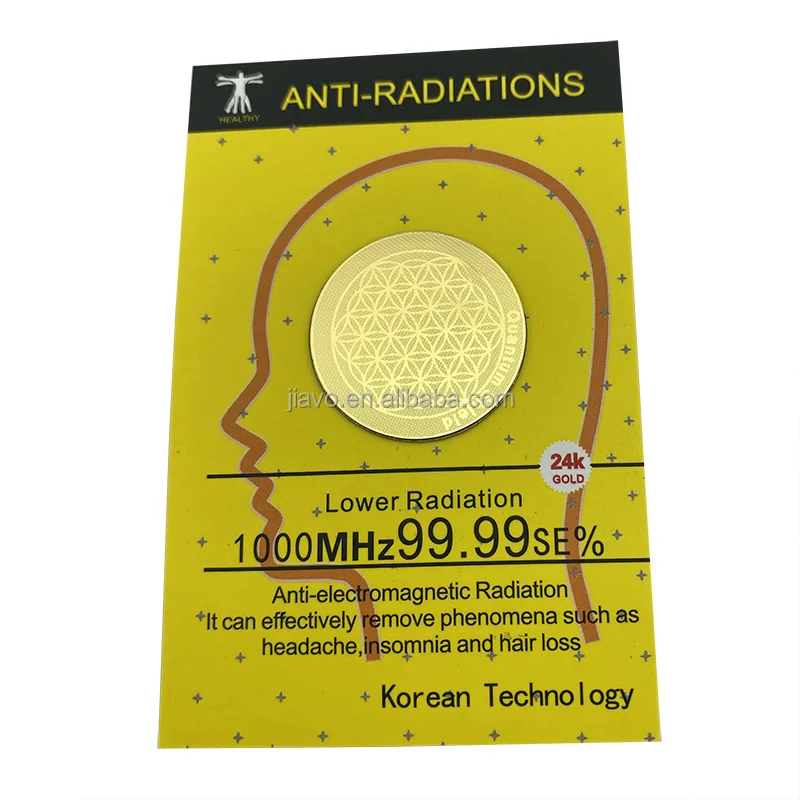 Newest  Negative Ions Golden Anti Radiation Phone Sticker Protector Shield Sticker