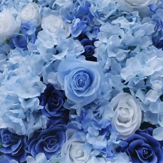 Многолетняя Райская Цветочная стена 8x8 высокого качества искусственные цветочные синие розы стены цветы зелень для свадьбы