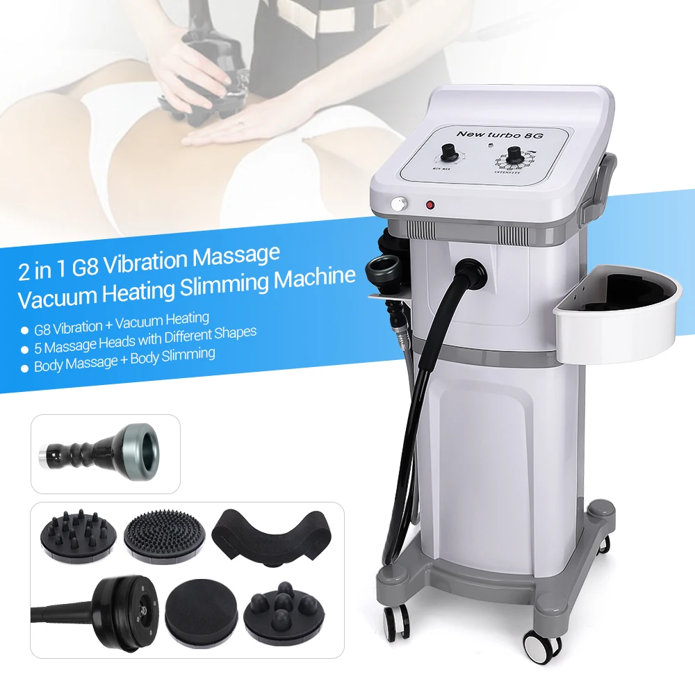 Wholesale price 2 in 1 Vacuum heating turbo 8g cellulite massager body vibrating G8 massage slimming machine