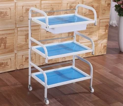 New hairdressing salon three floor trolley barber hair gadget cart glass beauty