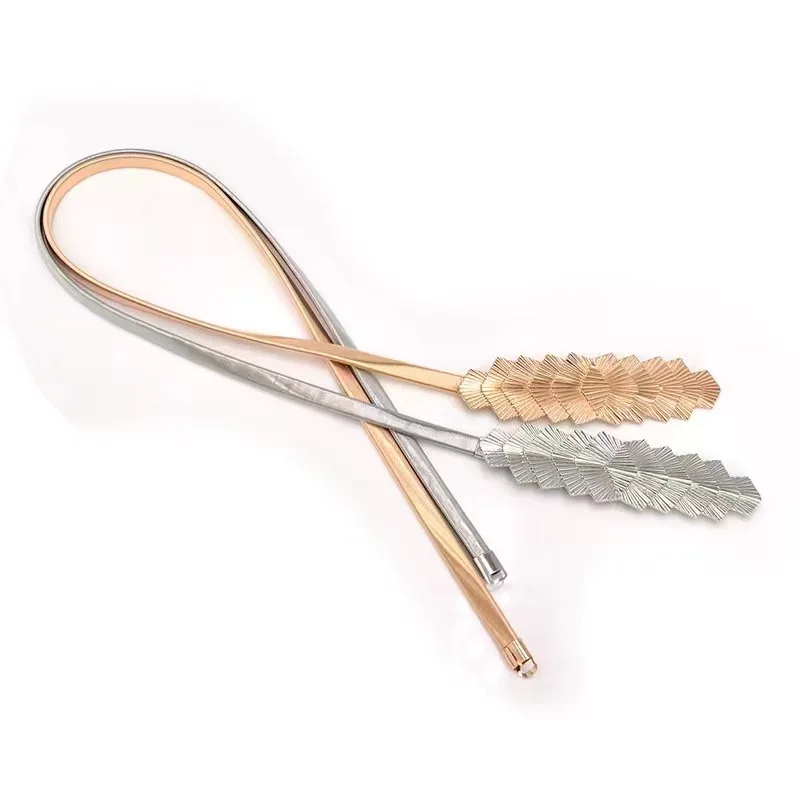 High Quality Summer Gold Skinny Metal waist Belt Elastic Designer Metal Chian Belt for Dress