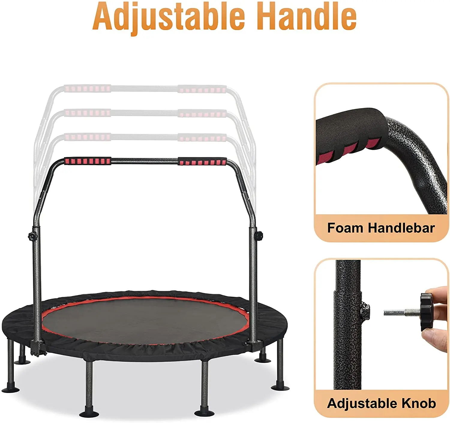 New 2022 Model Folding Indoor Mini Trampoline Fitness Rebounder Sale for Adults to Lose Weight