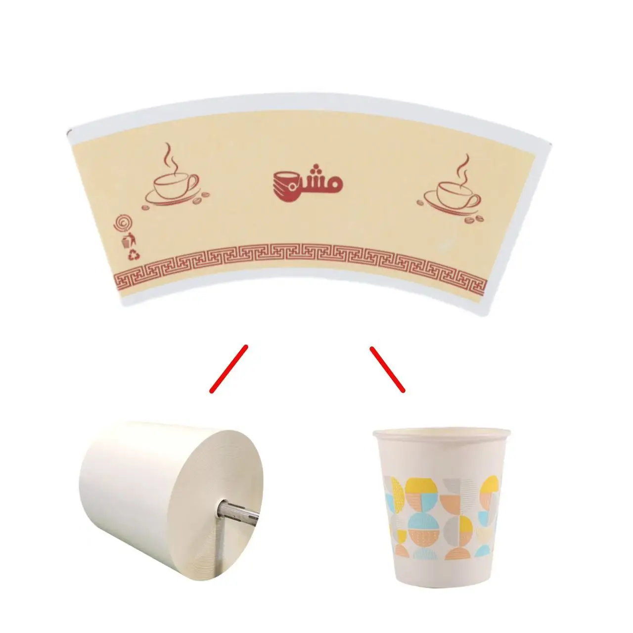 150gsm-320 gsm 9 oz paper cup raw material fans cartoon cups pe coated paper sheet in rolls